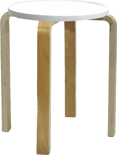 Stool For Kitchen Wooden White 32x32x44cm