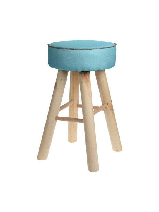 Stool For Living Room Upholstered with Fabric Turquoise 31.5x31.5x55.5cm