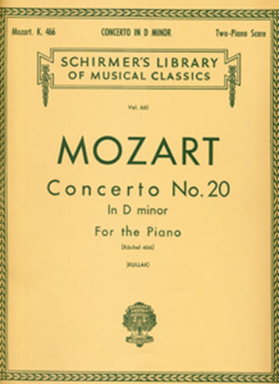 G. Schirmer W A Mozart Concerto No 20 pentru Pian