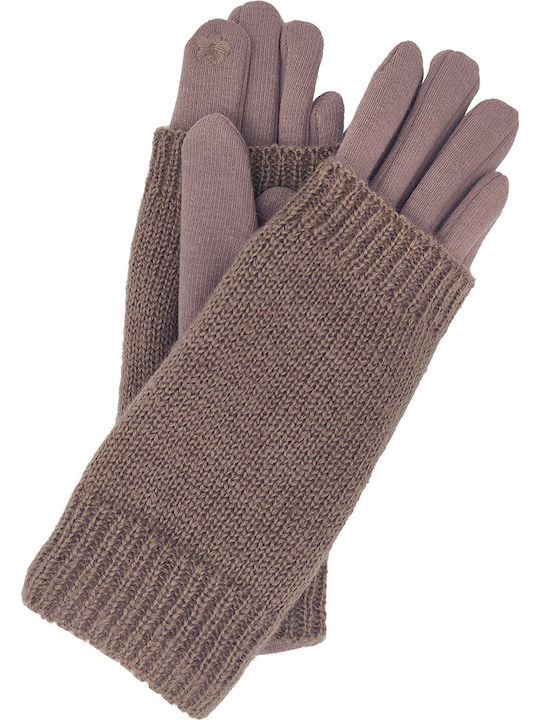Women's Knitted Touch Gloves Brown