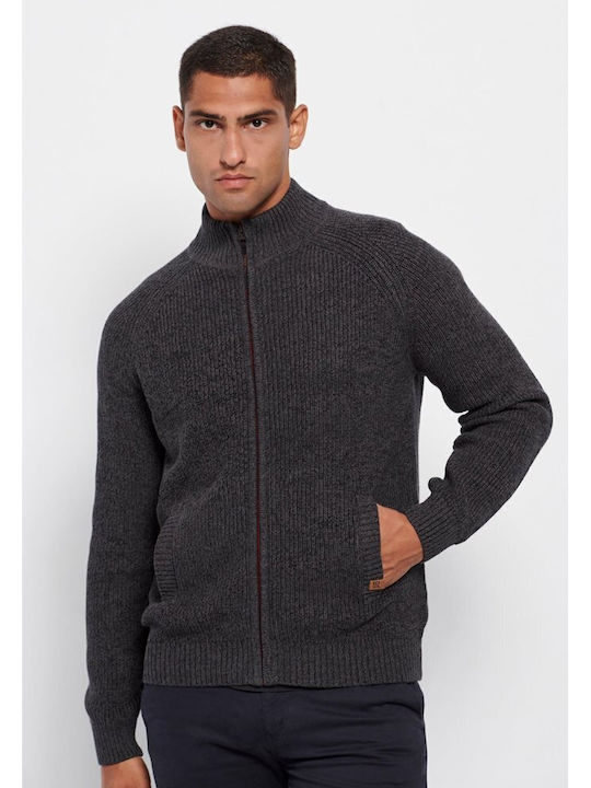 Garage Fifty5 Men's Cardigan with Zipper Black