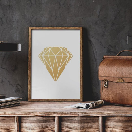 Walls Minimal Diamant | Gold Ramă Lemn 40x50cm