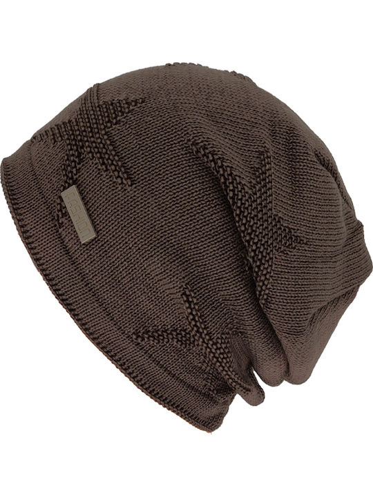 Knitted Beanie Cap Brown