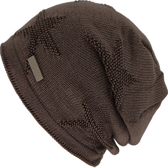 Beanie Unisex Σκούφος Πλεκτός σε Καφέ χρώμα