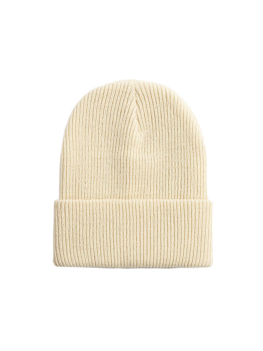 Ribbed Beanie Cap Beige