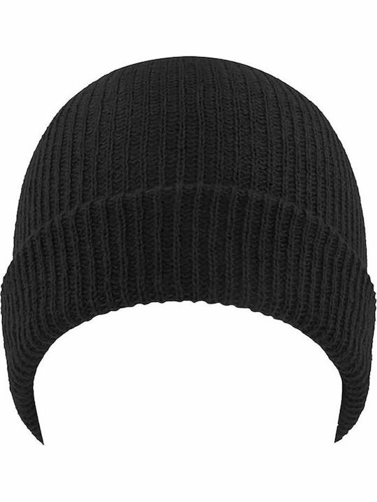 Ribbed Beanie Cap Black