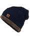 Beanie Cap with Braid Navy Blue