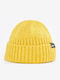 Beanie Ανδρικός Σκούφος με Rib Πλέξη σε Κίτρινο χρώμα