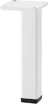 Roline Πόδι Επίπλου από Μέταλλο σε Λευκό Χρώμα 100x15x10cm