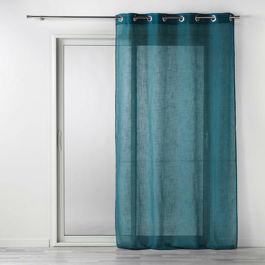 PanOikos Grommet Curtain Petrol Blue 140x280cm