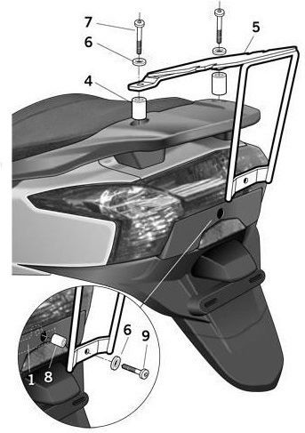 Shad Case Mounts for Kymco Downtown 125i / DINK