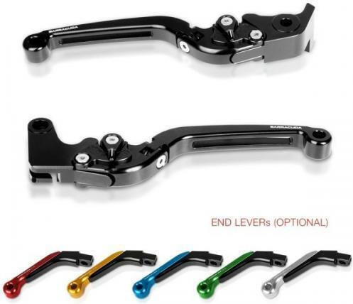 Barracuda Set of Motorcycle Brake/Clutch Levers Flexible Adjustable Black LVR019
