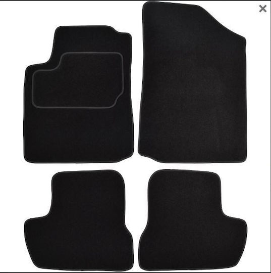 Custopol Σετ Μπροστινά και Πίσω Πατάκια 4τμχ για Citroen C2 2003–2009 Μαύρα