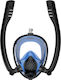 Amphibea Μάσκα Θαλάσσης Σιλικόνης Full Face με Αναπνευστήρα σε Μαύρο χρώμα