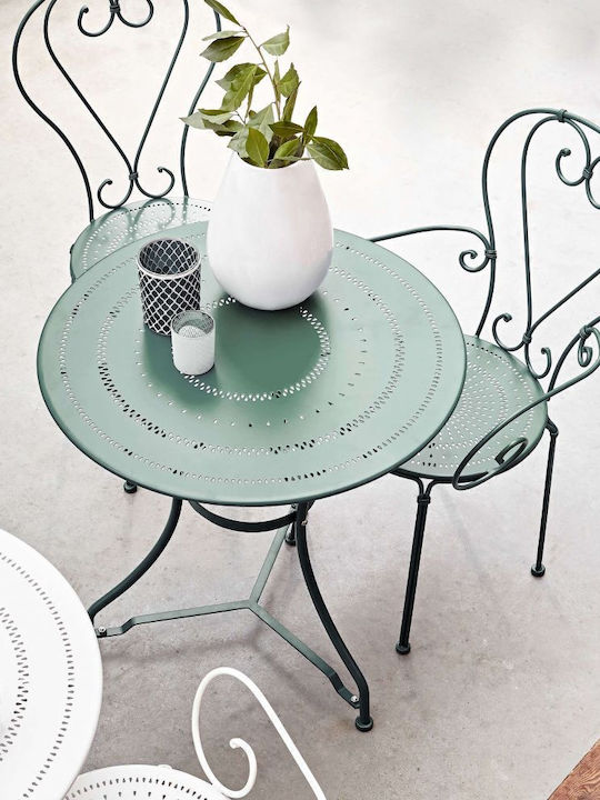 Scaun din Fier Forjat Metalic Verde 1buc 53x49x91cm.