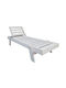 Deckchair Wooden White 200x67x35cm.