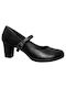 Ustyle Synthetic Leather Black Medium Heels with Strap