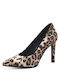Marco Tozzi Anatomic Synthetic Leather Pointed Toe Multicolour Heels Animal Print