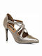Leder Pumps mit Stiletto-Absatz Goldene