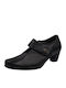 Leather Black Heels with Strap