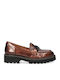 Leather Women's Moccasins in Tabac Brown Color