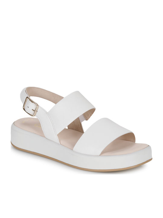Gabor Leder Flache Sandalen für Damen Weiß Gabor Leder Flache Sandalen für Damen Weiß
