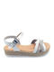 Leather Women's Flat Sandals in White Color