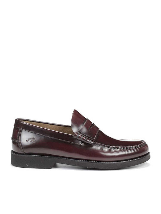 Fluchos Δερμάτινα Ανδρικά Loafers σε Μπορντό Χρώμα