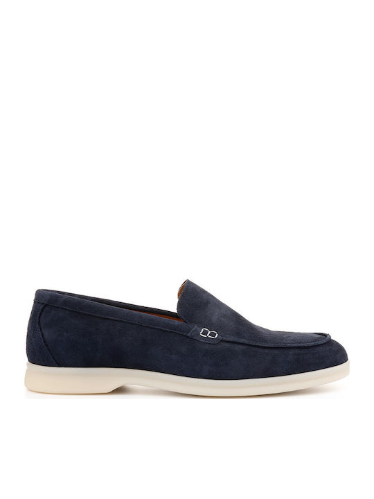 Antonio Shoes Men's Leather Moccasins Blue