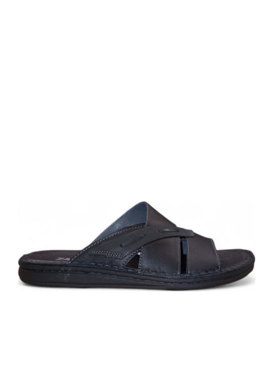 Zarkadi Leder Herrensandalen in Schwarz Farbe