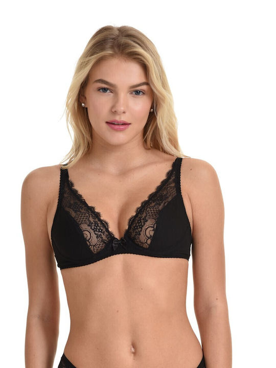 Miss Rosy Triangle Triangle Bra without Padding Underwire Black