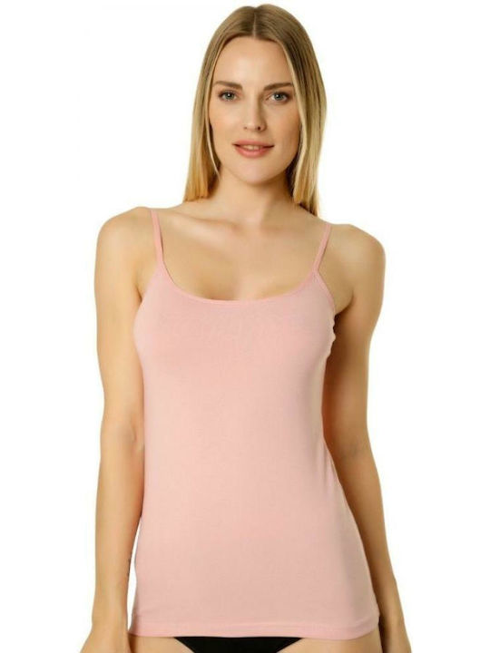 Sexen ANALIZE Women's Cotton T-Shirt with Spaghetti Strap Pink