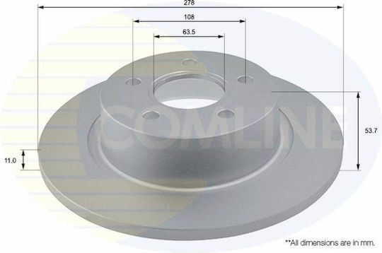 Comline Σετ Δισκόπλακες 2τμχ για Ford Transit Connect