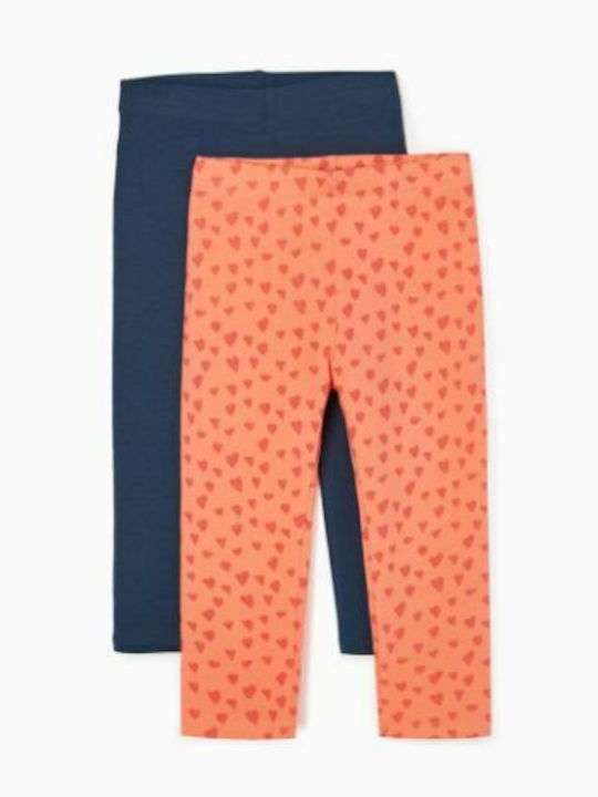 Zippy Set of Kids Long Leggings Orange