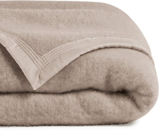 La Redoute Interieurs Woolmark Pelzige Decke Übergröße 240x220cm Beigefarbe