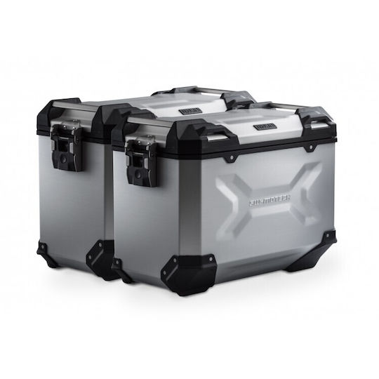 SW-Motech TRAX Motorcycle Hard Side Case Set 45lt in Silver Colour