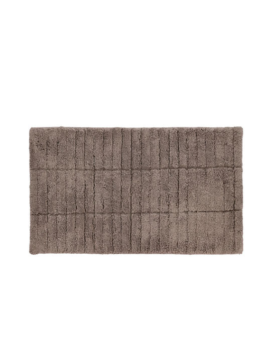 Zone Denmark Bath Mat Cotton Tiles 26452 Brown 50x80cm