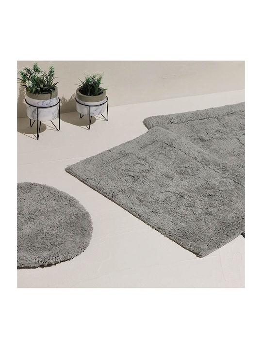 Bed&Bath Covoraș de Baie Bumbac Oval Gri 45x45buc