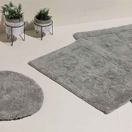 Bed&Bath Covoraș de Baie Bumbac Oval Gri 45x45buc