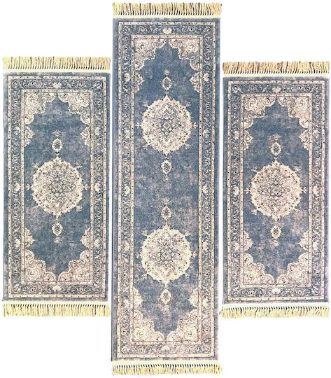 Bekas Carpets Set Klassiker Schlafzimmer-Teppichsets Synthetisch,Polyester/Cotton/Leather Gray 57174-4646 3Stück