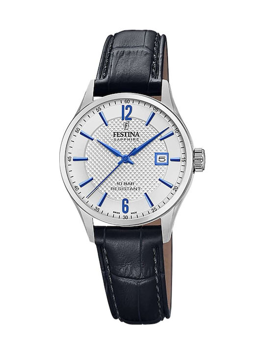 Festina Damen Uhr mit Schwarz Lederarmband