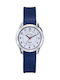 Tekday Strap Γυναικείο Ρολόι 30mm Μπαταρίας με Μπλε Καουτσούκ Λουράκι