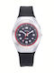 Tekday Strap Γυναικείο Ρολόι 36mm Μπαταρίας με Μαύρο Καουτσούκ Λουράκι