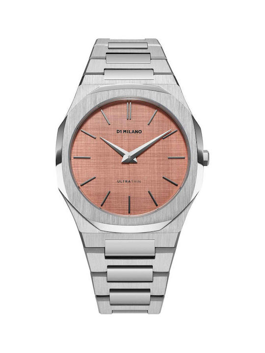 D1 Milano Ultra Thin Watch with Silver Metal Bracelet