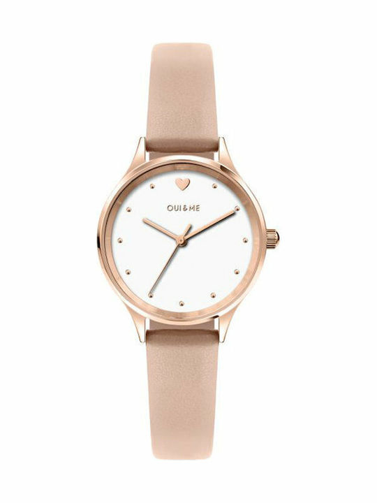 Oui & Me Bichette Women's Watch with Beige Leather Strap
