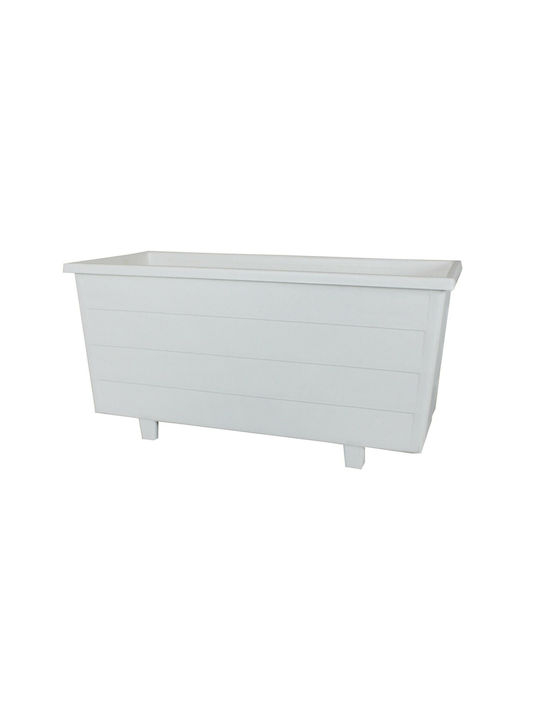 Sic Plast Ζαρντινιέρα Πλαστική Λευκή 51.5x25.5x24.5εκ.