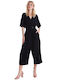 ICHI Women's Short-sleeved One-piece Suit Black