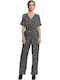 Rut & Circle Women's Short-sleeved One-piece Suit Black