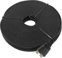 Factory 101546 HDMI 2.0 Flat / Braided HDMI male - HDMI male 20m Μαύρο Factory 101546 HDMI 2.0 Flat / Braided HDMI male - HDMI male 20m Μαύρο