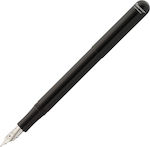 Kaweco LILIPUT Schreibfeder Extra breit Schwarz aus Aluminium mit Blau Tinte